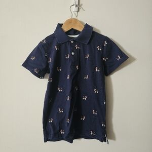 Janie & Jack AMERICANA DOG JERSEY POLO Short Sleeve Shirt Size 6